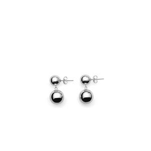 Elegant Silver Double Ball Earrings